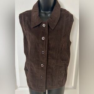 Rebecca Malone Brown Corduroy Vest size L